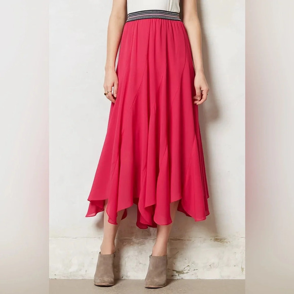 Anthropologie Dresses & Skirts - VANESSA VIRGINIA by ANTHROPOLOGIE Colima Maxi Skirt in Pink Rose